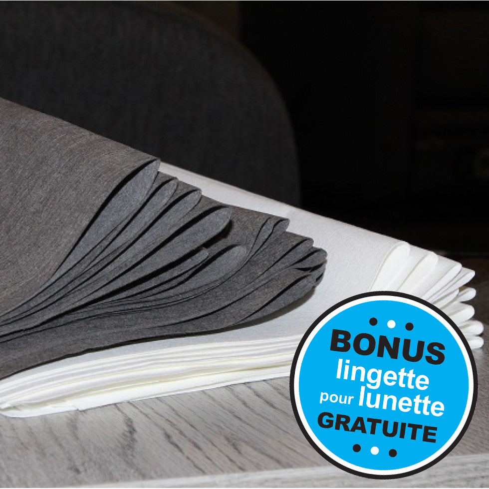 Combo 50 lingettes (25 blanches/25 grises)